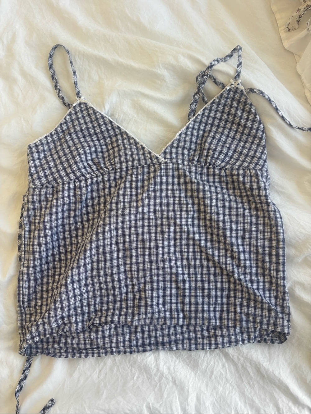 Brandy Melville Blue & White Gingham Spaghetti Strap Cami